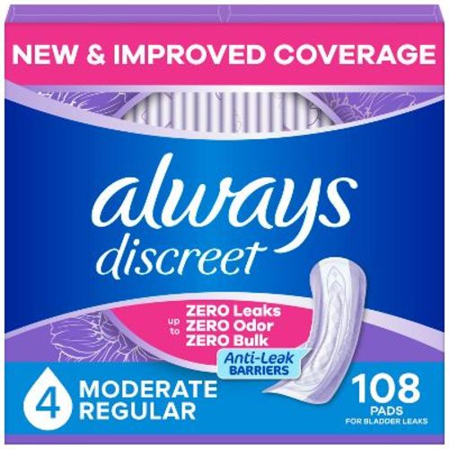 Always Discreet Moderate Incontinence Pads - 108ct