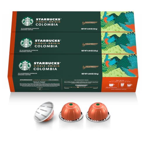Starbucks by Nespresso Vertuo, Single-Origin Colombia Coffee, 30-count | Coffee Pods Medium Roast, Brews 7.8 oz