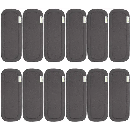 Wegreeco Reusable Soft 5 Layers 12 Pack Charcoal Inserts for Baby Cloth Diaper,High Absorbing Washable Liners