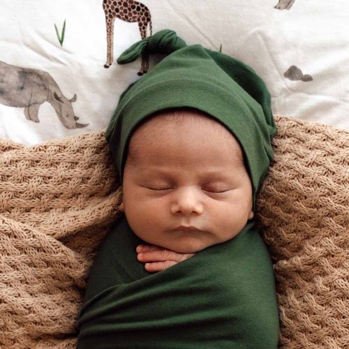 Olive Organic Knotted Baby Beanie | Snuggle Hunny