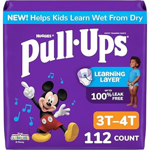 Pull-Ups Boys' Potty Training Pants, Size 3T-4T, 112 Count