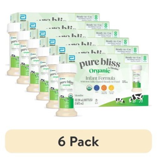 (6 pack) Pure Bliss by Similac Organic Ready-to-Feed Baby Formula, USDA-Certified Organic, 2-fl-oz Bottle, Pack of 8