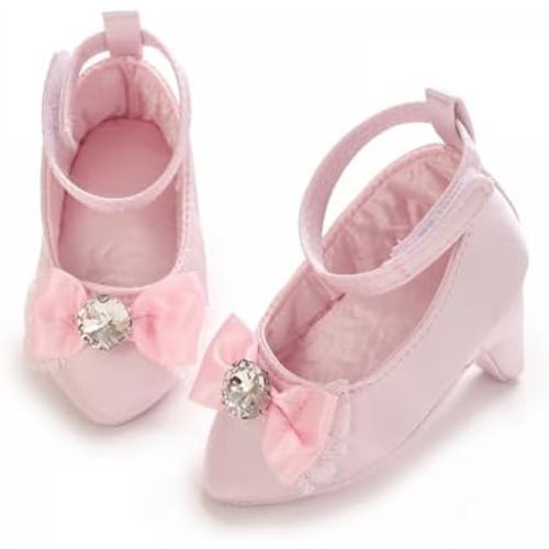 Baby Girls Princess High Heels with Cute Bowknot Soft Sole Crib Shoes Newborn Photography Props