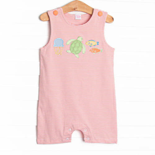 Sea Turtle Season Applique Jon Jon, Orange – Stitchy Fish