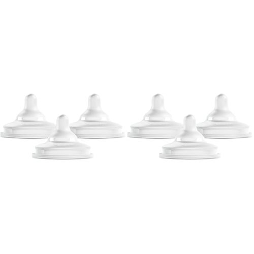 Boon Nursh Curve Silicone Baby Bottle Nipples - Platinum Food-Safe Silicone Bottle Nipples - Preemie Nipples for Baby Bottles - Baby Bottle-Feeding Supplies - 3 Count (Pack of 2)