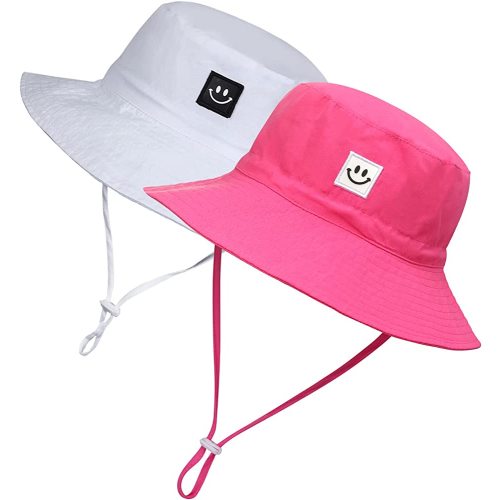 MaxNova Baby Sun Hat Smile Face UPF 50+ Toddler Bucket Hat for Boys Girls 0-7 Years