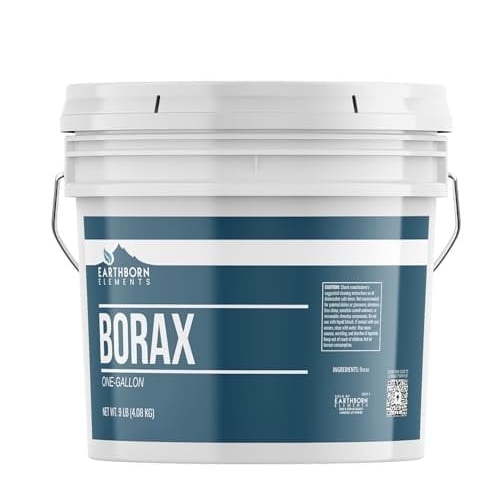 Earthborn Elements Borax Powder 1 Gallon, Multipurpose Cleaner & Detergent Booster, Resealable Bucket
