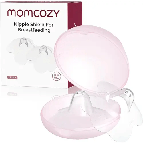 Momcozy Nipple Shield, Floral Contact Nipple Shield for Breastfeeding Moms with Flat or Inverted Nipples, Made Without BPA/BPS (1 Pair, 20mm)