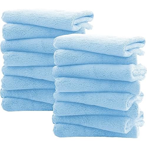 16 Pack Burp Cloths for Baby - 20" by 10" Ultra Absorbent Burping Cloth, Newborn Towel - Milk Spit Up Rags - Burpy Cloths for Unisex, Boy, Girl - Burp Cloths Set (Aquamarine)