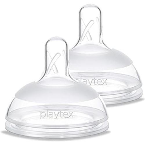 Playtex Baby NATURALATCH Comfort Wide Neck Nipples for Babies 6+ Months, Fast Flow (2 Count), Feeding Essentials for Newborn and Breastfeeding Babies