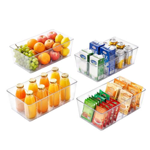 Sindcom, Food Storage Organizer Bins, 10.4" x 6.1" x 3.5", 4-Pack