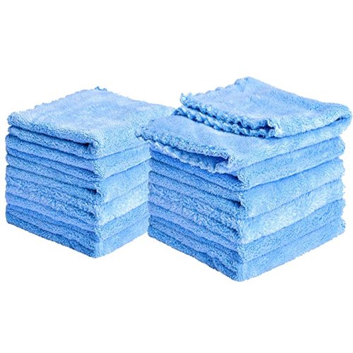 Kyapoo Baby Washcloths 12 Pack 12x12 Inches Microfiber Coral Fleece Extra Absorbent and Soft for Newborns, Infants and Toddlers-Blue