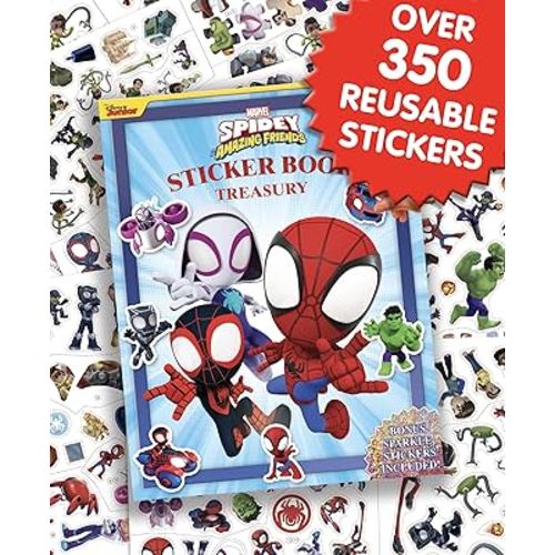 Marvel Spidey and his Amazing Friends Sticker Book Treasury - Activity Books for kids, 350 reusable stickers, 96 pages of fun