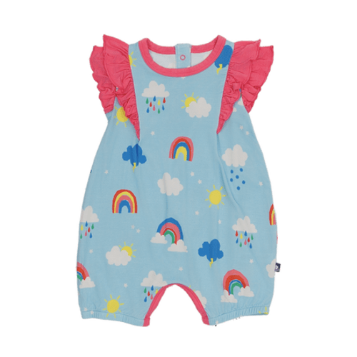 Ruffle Shorty Romper in Moody Weather