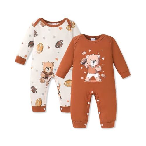 NZRVAWS Newborn Baby Boy Clothes Infant Romper 2-Pack outfit Cute Pattern Essential Short Sleeve Summer Spring Clothing 0-24M