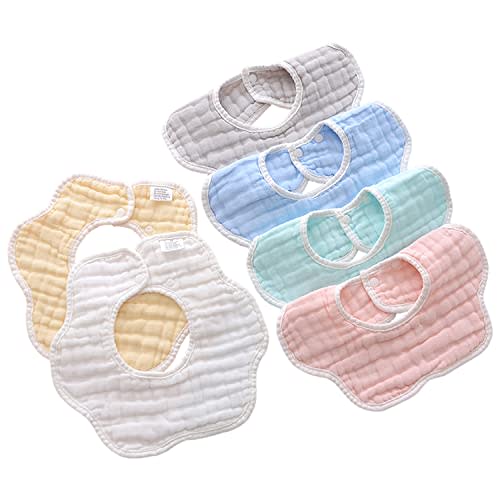 Muslin Baby Bibs for Drooling and Teething Newborn Drool Bibs for Baby Girl Boy
