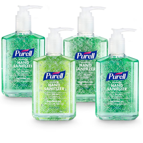 PURELL Advanced Hand Sanitizer Soothing Gel, Fresh Scent, 8 fl oz Pump Bottle (Pack of 4), 9674-06-ECDECO