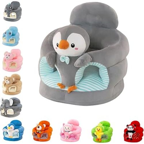 Plush Baby Floor Seat for 3-24 Months, Infant Sitting Support Chair with, Cozy Learning to Sit Sofa for Boys and Girls, Soft Filled Toddler Support Seat (12)