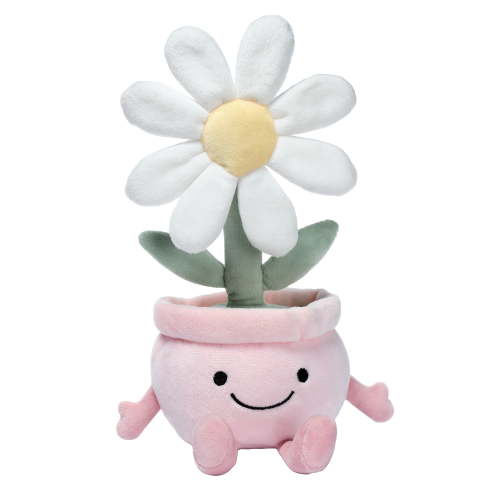 Lambs & Ivy Daisy Dreams Poseable Flower Pot Plush Stuffed Animal Toy - 11 Inch