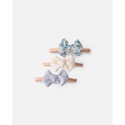 Baby Girl 3-Pack Bow Headbands - Blue