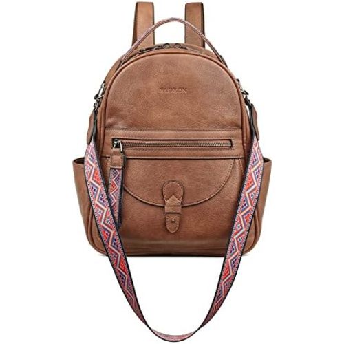 FADEON Mini Backpack Purse for Women, Designer Leather Cute Roomly Small Backpacks, Ladies Shoulder Backpack Fashion Handbag