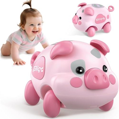 OCHIDO Baby Toy 6-12 Months, Musical Piggy Baby Crawling Toys with Light | 6 Month Old Baby Toys for Tummy Time Development, Early Learning Educational Toys, Birthday Gifts for Boys Girls 6-12 Month