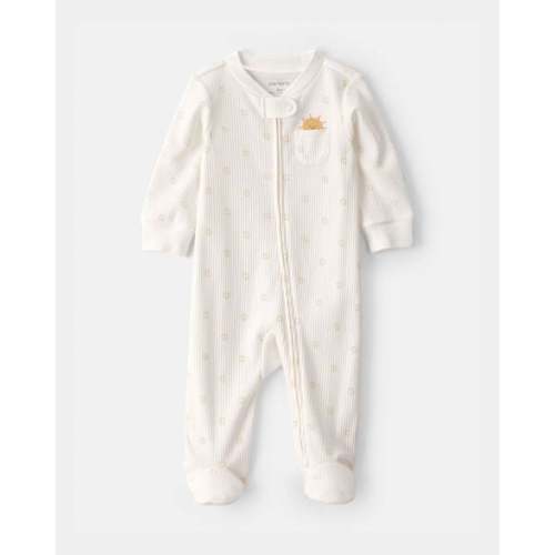 Baby Sunshine 2-Way Zip Sleep & Play Pajama - White | Carter's