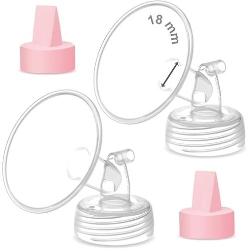 Maymom Pump Part Compatible with Spectra/Ameda Luna Pumps, Syngery Gold; Incl Wide Mouth Flange 18 mm Valve; Not Original Spectra Flange; Replaces Spectra S1 S2, Plus Shield, Pump Parts, Accessories