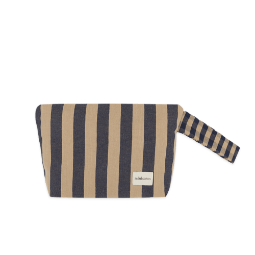 Diaper Bag Navy + Caramel · Minicoton