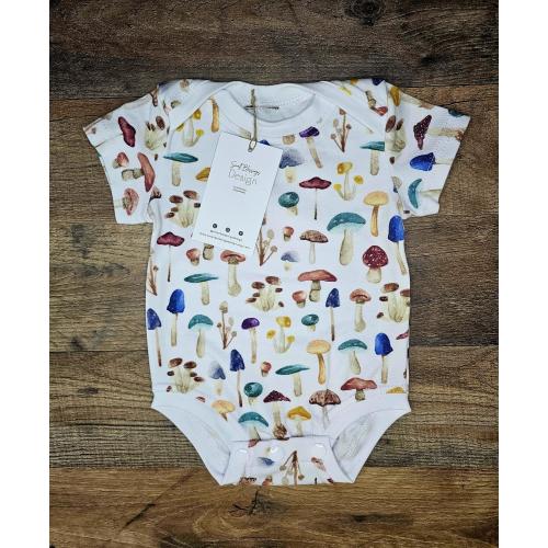 Mushroom baby bodysuit | Nature outfit | One-piece mushroom outfit | Handmade baby clothes | Short sleeve bodysuit | infant gift | soft