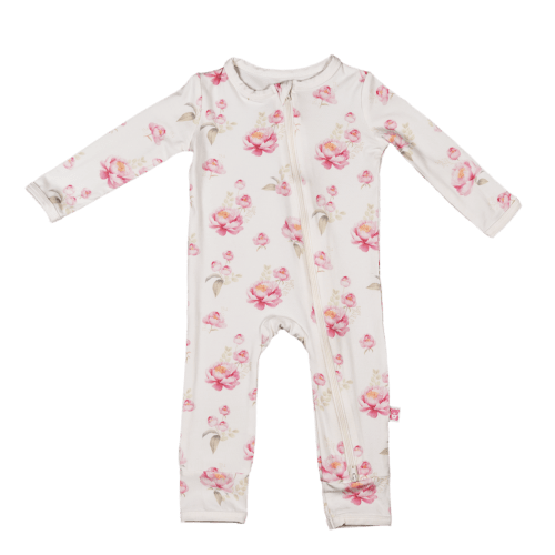 Zippered Romper (Peonies) – Snuggle & Slumber