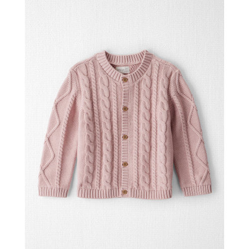 Toddler Girl Organic Cotton Cable Knit Cardigan - Little Planet | Carter's