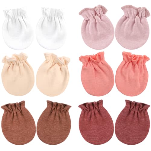 BQUBO Baby Mittens No Scratch Cotton Newborn Infant Glove Soft Skin-friendly Gloves Mittens for 0-6 Months Baby Girl Boy