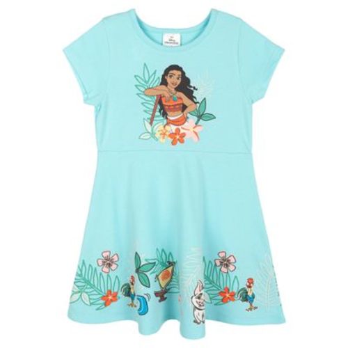 Disney Moana Toddler Girls' Graphic French Terry Fit and Flare Dress Light Aqua 3T : Target