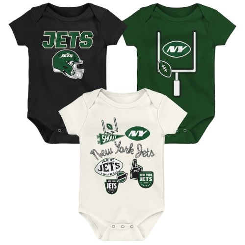 New York Jets Outerstuff Infant & Newborn Littlest Player Three-Piece Bodysuit Set