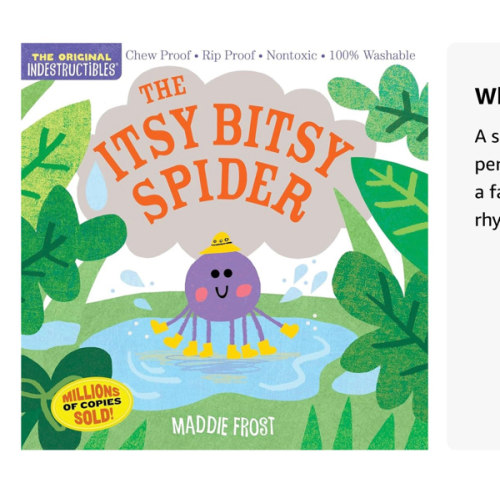 Indestructibles: The Itsy Bitsy Spider: Chew Proof · Rip Proof · Nontoxic · 100% Washable (Book for Babies, Newborn Books, Safe to Chew)
