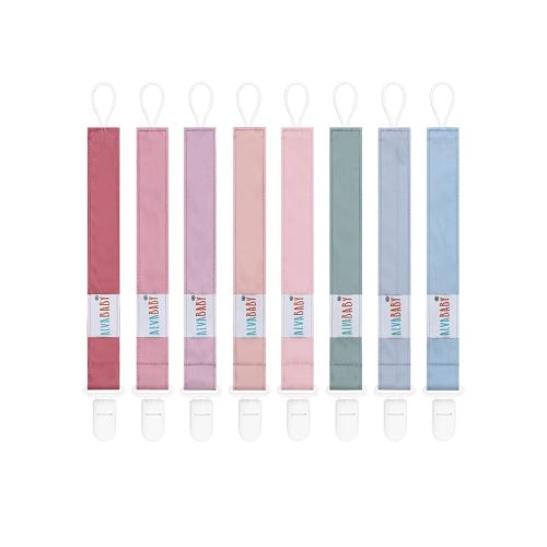 ALVABABY Pacifier Clips 8 Pack Pacifier Binky Paci Holder Leashes for Baby Teethers 8DP10