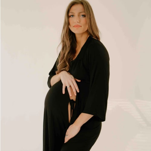 Lila Labor & Postpartum Gown in Black