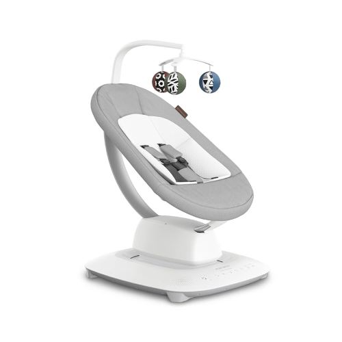 UPPAbaby Mamaroo Smart Swing – 5 motions + 5 speeds + 4 sounds with MotionSync Technology – Infant Recline + Bluetooth Enabled – Included Newborn Insert – Stella (Grey Mélange)