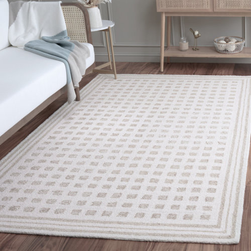 Beachcrest Home™ Ramm 604 Checkered Area Rug In Ivory / Beige & Reviews | Wayfair