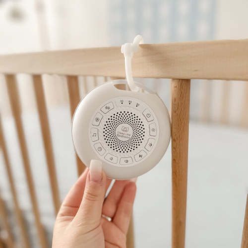 Sleep Like Goldilocks Sound Sleeper Portable White Noise and Night Light + Beige Hanging Strap