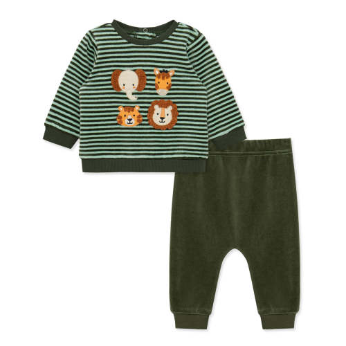 Jungle Stripe Velour Pant Set (3M-12M)