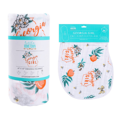 Georgia Girl Muslin Swaddle Blanket & Burp Cloth – Little Hometown