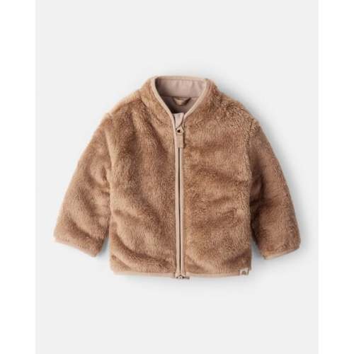 Baby Boy Sherpa Zip-Up Jacket - Brown | Carter's
