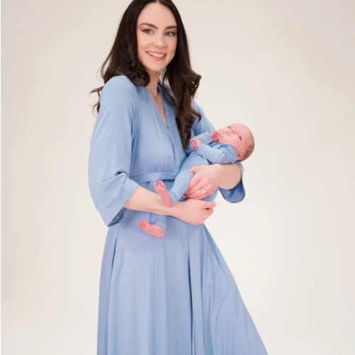 Lila Labor & Postpartum Gown in Periwinkle Blue