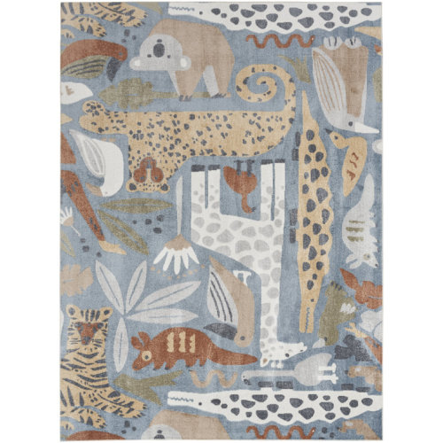 Astra Machine Washable Animals Ivory Rug
