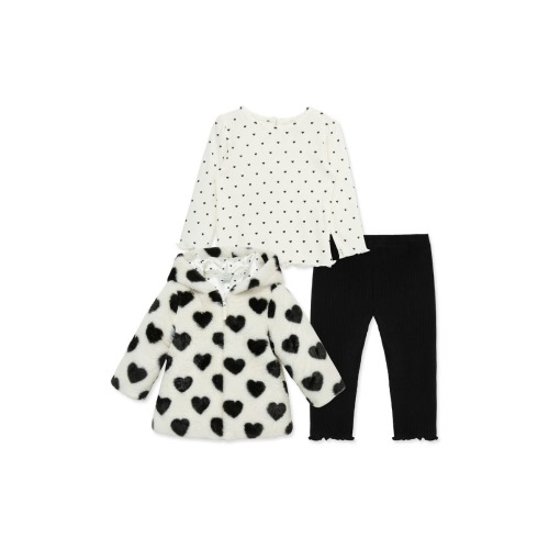 Heart T-Shirt, Faux Fur Jacket & Leggings Set, 18MPick up today
