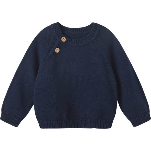pureborn Baby Toddler Boys Girls Pullover Sweater Cotton Knit Button Closure Sweaters