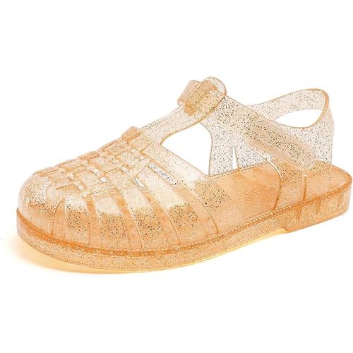 GUGUYeah Jelly Sandals for Girls,Closed Toe Princess Costume Summer Dress Shoes Fisherman Gladiator Water Beach Flat Sandals for Toddler/Little Kid/Big Kid