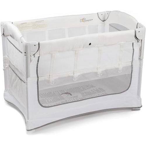 ARMS REACH Ideal Ezee 3 in 1 Co-Sleeper Bassinet - Breathable Mesh Sides, Compact Design, Storage Pockets, Portable Fold & Expert-Endorsed - White